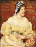 Hedwig Friedländer, Portrait of a Young Woman in a Yellow Dress, Oil on artist board
