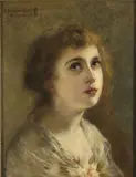 Johannes Kleinschmidt, Portrait of a Young Girl, 1883, Oil on canvas