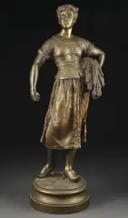 Émile Laporte, The Gleaner, Bronze with brown patina