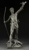 Eugène Marioton, Hallali, Bronze with dark brown/black patina