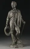 Émile-Victor Blavier, The Young Traveler, Bronze with dark brown patina