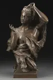Marie-Adrienne de Rochechouart-Mortemart, A Young Beauty Undressing, Bronze with dark brown patina