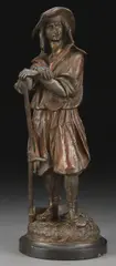 Émile-Victor Blavier, The Gleaner, Bronze with reddish brown patina