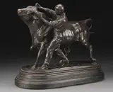 Isidore Bonheur, Bull Tamer, Bronze with dark brown patina