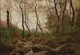 Théodore Lespinasse, Wooded Landscape with Stream, 1890, Oil on canvas