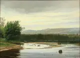 Harald Foss, River Landscape - Jutland, 1894, Oil on canvas board