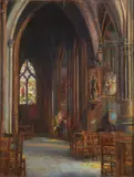 Pierre Commarmond, Interior View of a Cathedral, Oil on canvas
