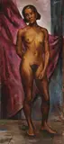Dorothy Hart Drew, Standing Nude Black Woman, Oil on canvas