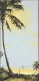 Harold Newton, Tall Palm Tree at Sunset, Oil on masonite