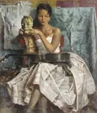 Béla Kontuly, The Mask, Oil on canvas
