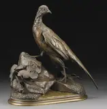 Jules Moigniez, Pheasant Perched on Rockery