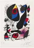 Miró à l'encre (Miró in Ink): one plate (M. 837, C. 161) by Joan Miró, 1972, Lithograph in colours, on Arches paper, with full margins, sold Sep 2023