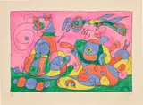 Ubu Roi (King Ubu): plate IX (M. 486, C. 108) by Joan Miró, 1966, Lithograph in colours, on Arches paper, with full margins, sold Sep 2023