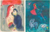 Marc Chagall, Le cirque (The Circus): two plates (M. 493-494, C. 68), 1967, Two lithographs in colours, on Arches paper, the full sheets