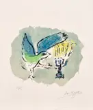 Marc Chagall, Cul-de-lampe (End-Piece), from Douze maquettes de vitraux pour Jérusalem (Twelve Maquettes of Stained Glass Windows for Jerusalem) (M. 408), 1964, Lithograph in colours, on Arches paper, with full margins