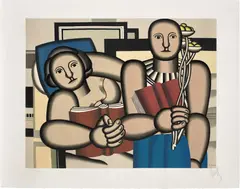 La lecture (Reading) (S. E23) by Fernand Léger, 1953, Lithograph in colours, on Arches paper, with full margins, sold Sep 2023