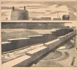 Paul Nash, The Sluice (P. L8), 1920, Lithograph, on wove paper, with full margins