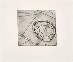 Ben Nicholson, Olympic Fragment (L. 11), 1965, Etching, on wove paper, with full margins