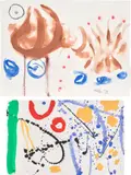 Roger Hilton, Untitled: two works, circa 1973, Two gouache in colours, one with crayon, one with ink, on wove paper