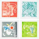 William Tillyer, The Scalby Suite, 2022, The complete set of eight etching and aquatints in colours with embossing, on Arches paper, with full margins