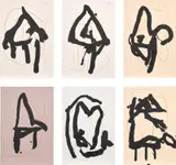Beau geste pour Lucrèce (Beautiful Gesture for Lucrece) (E. & B. 480-485) by Robert Motherwell, 1989, The complete portfolio of six lithographs in colours, on various papers, with full margins, with texts, title page and c, sold Sep 2023