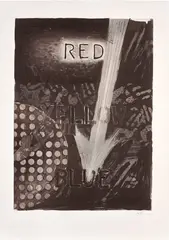Untitled (Red) (U.L.A.E. 224) by Jasper Johns, 1982, Etching in colours, on BFK Rives paper, with full margins, sold Sep 2023