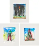 Ten Hand-Colored Winter Tools II: three plates (C. 32.1, 32.5 & 32.6) by Jim Dine, 1973-89, Three lithographs with extensive hand-colouring in acrylic, on German Etching Deluxe Cream paper, with full margins, sold Sep 2023