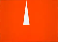Carmen Herrera, Red With White Triangle, 2009, Screenprint in red and white, on Somerset paper, the full sheet