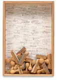 Arman, Accumulation, 1973, assemblage of rubber stamps in a pine and plexiglas shadowbox