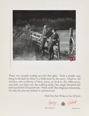 Two Text Pages Describing Our Position; and The Red Sculpture by Gilbert&George, 1970; and 1975, Two Text Pages containing two sheets of printed text with gelatin silver print mounted to sheet two (as issued), the she, sold Sep 2023