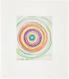 Beautiful Exotic Stretching Etchy Spinning Void Etching, from Stützmappe (Support Portfolio) by Damien Hirst, 1995, Drypoint in colours, on Somerset paper, with full margins, sold Sep 2023
