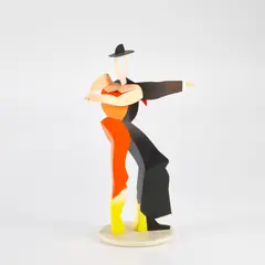 Allen Jones, Dancing Couple, 2014, Multiple comprised of etched brass, hand painted in acrylic, with a corian base, contained in the original wooden and Perspex display box