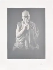 Chris Levine, Compassion, from The Help Portfolio, 2020, Screenprint in silver with glow-in-the-dark ink, on wove paper, with full margins