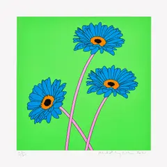 Gerberas, from The Help Portfolio by Michael Craig-Martin, 2020, Screenprint in colours, on Arches 88 paper, with full margins, sold Sep 2023