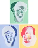 Nicolas Party, Portraits, 2018, The complete set of three screenprints in colours, on Coventry Rag paper, the full sheets