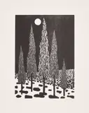 Nicolas Party, Trees, 2020, Woodcut, on BFK Rives paper, with full margins