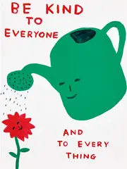 Be Kind To Everyone by David Shrigley, 2021, Screenprint in colours with varnish overlay, on Somerset Satin paper, the full sheet, sold Sep 2023