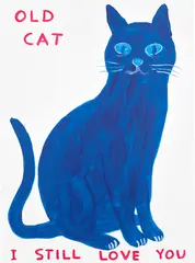 David Shrigley, Old Cat, 2022, Screenprint in colours with varnish overlay, on Somerset paper, the full sheet