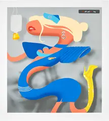 Oli Epp, Bon Voyage, 2021, Screenprint in colours with varnish overlay, on wove paper, with full margins