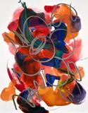 Jeff Koons, Flower Drawing, 2019, Archival pigment print in colours with silver foil and varnish overlay, on archival paper, the full sheet