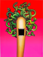 Medusa by Emily Mae Smith, 2019, Screenprint in colours with glow-in-the-dark ink, on Coventry Rag paper, the full sheet, sold Sep 2023