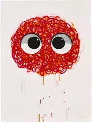 Redhead by Javier Calleja, 2014, Screenprint in colours with hand-colouring in charcoal and acrylic, on Arches 88 paper, the full sheet, sold Sep 2023