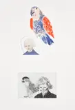 David Hockney, My Mother with Parrot (M.C.A.T. 148, S.A.C. 161), 1973, Two etching and aquatints, one in black and one in colours, printed on one sheet of Arches mould-made paper, with full margins