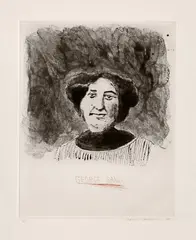 George Sand (S.A.C. 151) by David Hockney, 1973, Etching and aquatint in colours, on Crisbrook handmade paper, with full margins, sold Sep 2023
