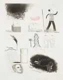 David Hockney, Showing Maurice the Sugar Lift (S.A.C. 170, M.C.A.T. 155), 1974, Etching and sugar-lift aquatint in colours, on Inveresk mould-made paper, with full margins