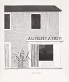 David Hockney, French Shop (S.A.C. 122, M.C.A.T. 112), 1971, Etching and aquatint in colours, on BFK Rives paper, with margins