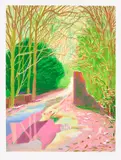 The Arrival of Spring in Woldgate, East Yorkshire in 2011 (twenty eleven) - 2 January by David Hockney, 2011, iPad drawing in colours, printed on wove paper, with full margins, sold Sep 2023