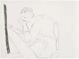 David Hockney, Celia Adjusting Her Eyelash (G. 837), 1979, Lithograph, on Twinrocker handmade paper, the full sheet