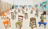 David Hockney, Sparer Chairs, 2014, Photographic drawing in colours, printed on wove paper, the full sheet mounted to Dibond (as issued)