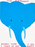 David Shrigley, The Elephant, 2023, Screenprint in colours, on Somerset paper, the full sheet